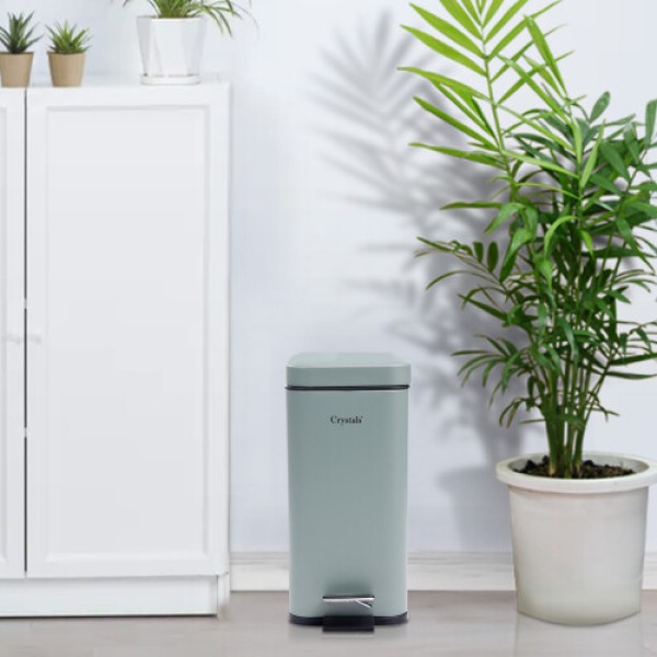 5L 超薄バスルームキッチンペダル長方形ゴミ箱、ソフトクローズ蓋付き